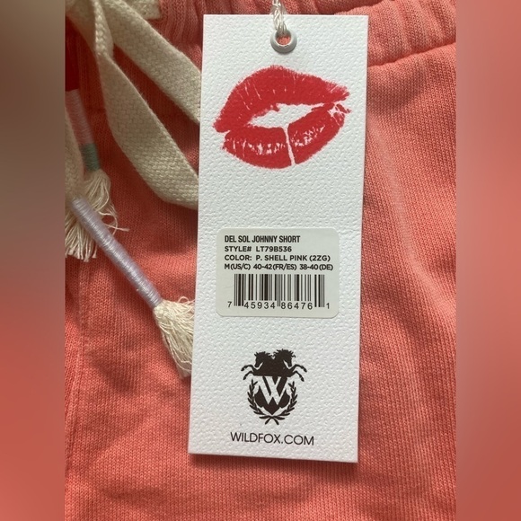 Wildfox Del Sol Johnny French Terry Bermuda Short Shell Pink Medium NWT - Picture 5 of 9